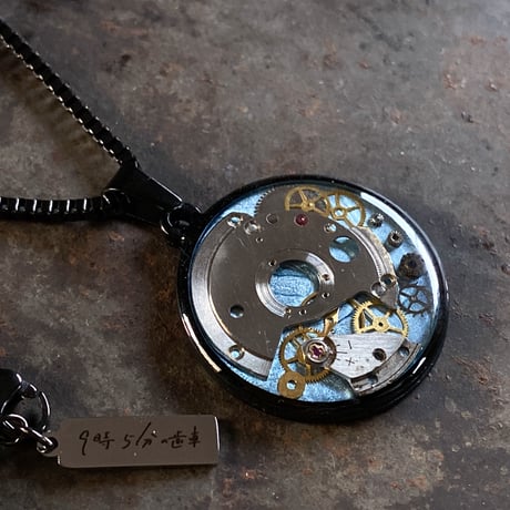 CLOPOA BLACK standard necklace solid blue【K0598】