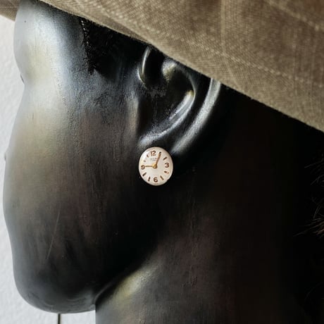 antique small round dial earrings【K0851】