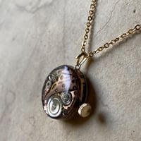 antique dial&copper movement  reversible necklace【K0575】