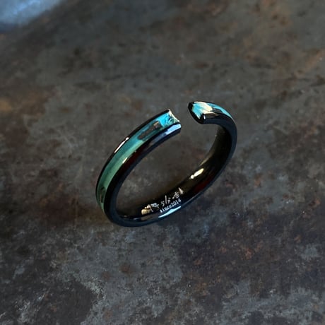 CLOPOA BLACK large 2way earcuff&rings turquoise #22【K0711】