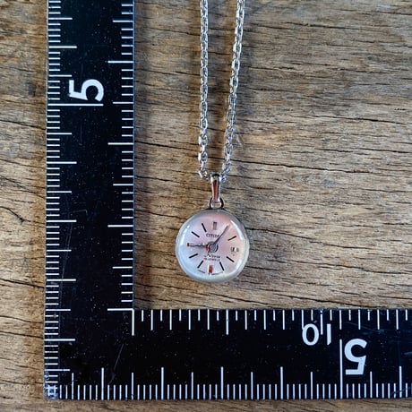 antique round dial necklace "citizen"【K0752】