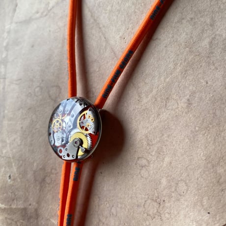 【K0638】 CLOPOA "NINE-FIVE GEARS" looptie necklace orange