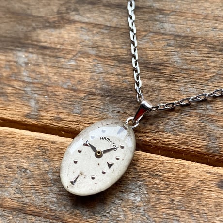 antique dial necklace "HAMILTON"【K0832】