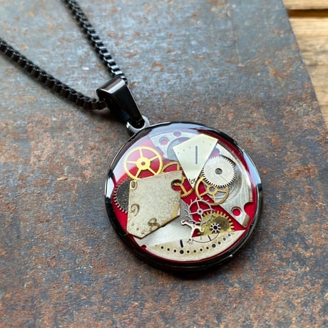CLOPOA BLACK standard necklace red【K0848】