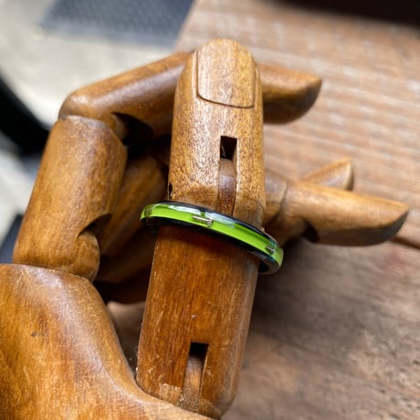 CLOPOA BLACK large 2way earcuff&rings light green #22【K0866】