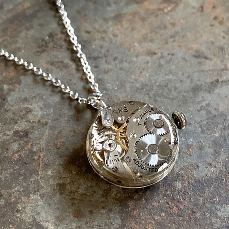 【K0699】 antique dial&movement necklace