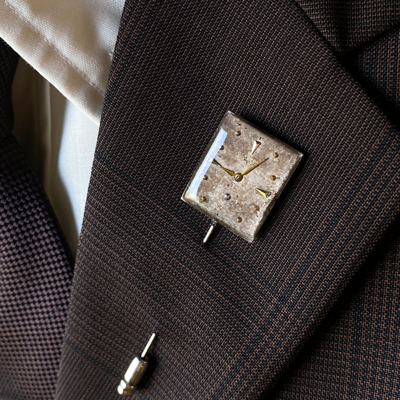 小物 Show 企画展作品】antique square dial hatpin/lapelpin 【som