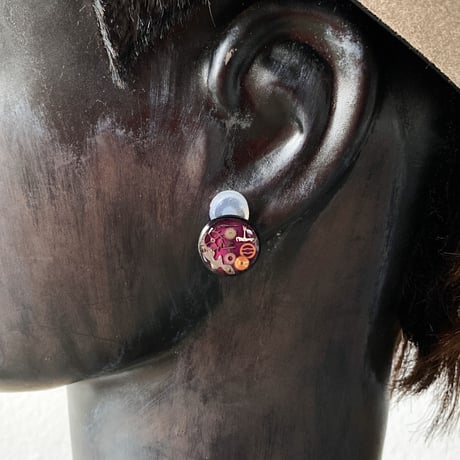 【K0677】CLOPOA BLACK standard earrings purple