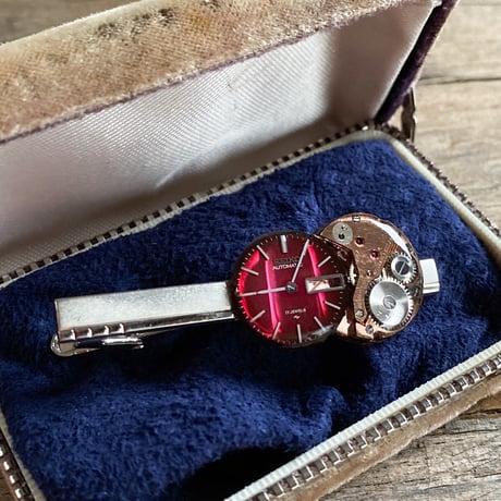 antique dial&copper movement tiepin【K0743】