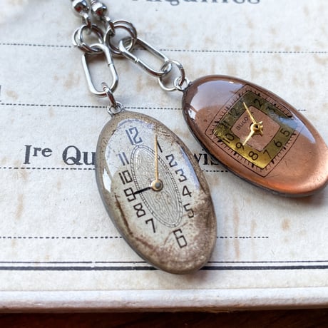 antique oval dial coilhook pierced earrings【K0845】