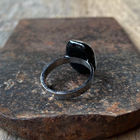 antique dial rectangle ring #14【K0973】