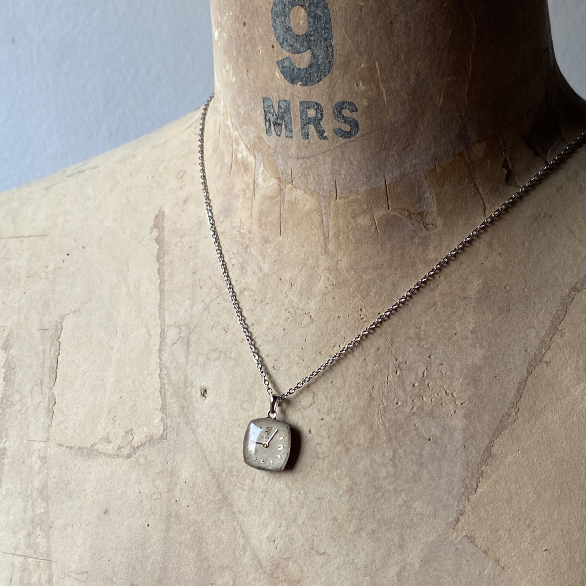 民族風　ネックレス　瑪瑙　銀製　アフガニスタン　チベット　PAT2007刻印 K0664】antique square dial necklace