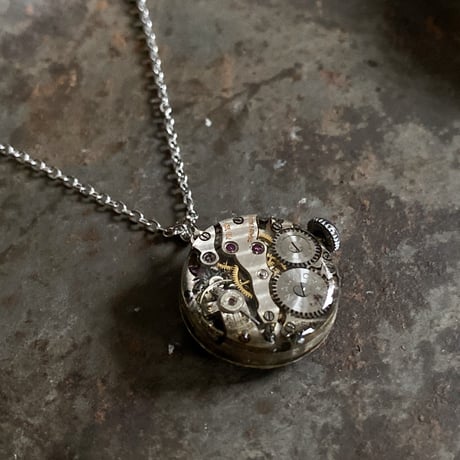 antique dial&movement necklace【K0782】