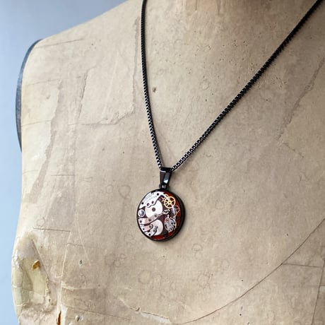 CLOPOA BLACK standard necklace blood orange【K0901】