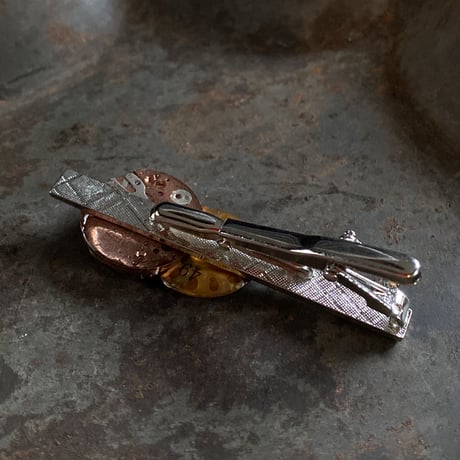 antique dial&copper movement tiepin【K0743】