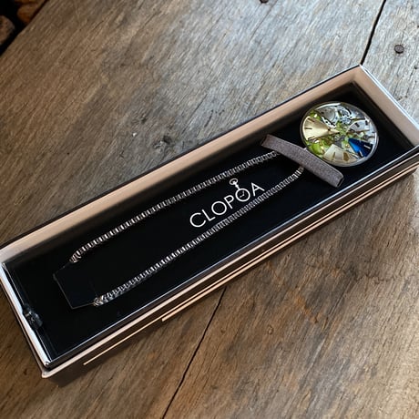 CLOPOA large long necklace light green(ボックス付)【K0727】