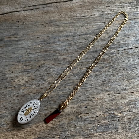antique dial necklace K18GP "1920's art nouveau" ボックス付【K0751▲】