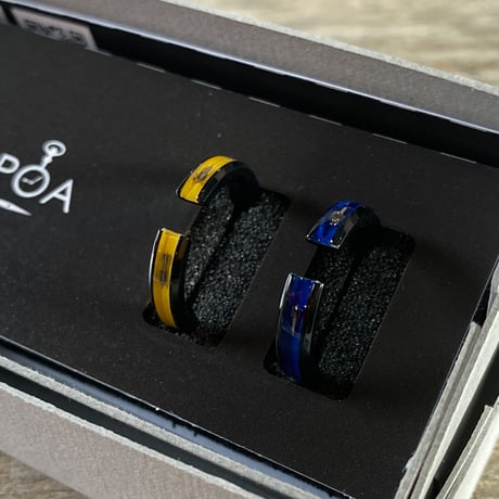 CLOPOA BLACK 2way earcuff&ring 2本セット yellow×ink blue【K0608】