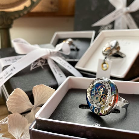 【K0686】CLOPOA multicolored drops ring large #18 (ボックス付)