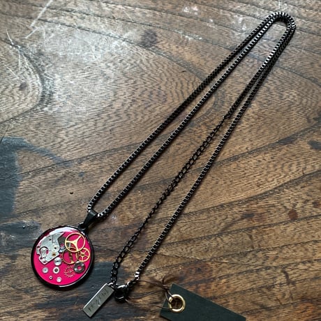 CLOPOA BLACK standard necklace pink　【K0807】