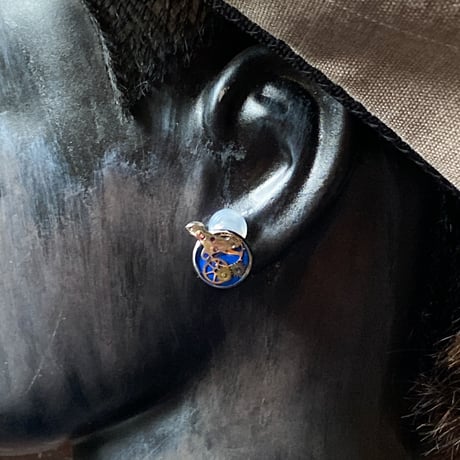 CLOPOA standard unique earrings blue【K0923】