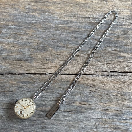 antique dial&movement reversible necklace "citizen"【K0540】