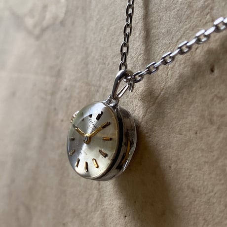 antique dial&movement reversible petit necklace【K0583】