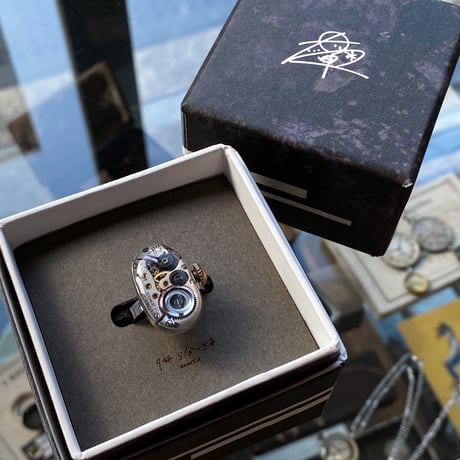 antique movement ring "USA ELGIN" #16(ボックス付)【K0965】