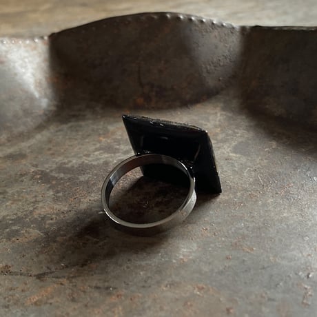 antique square dial ring " eastern europe" #13.5 (ボックス付)【K0717】