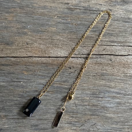 antique rectangle dial necklace K18GP【K0783】
