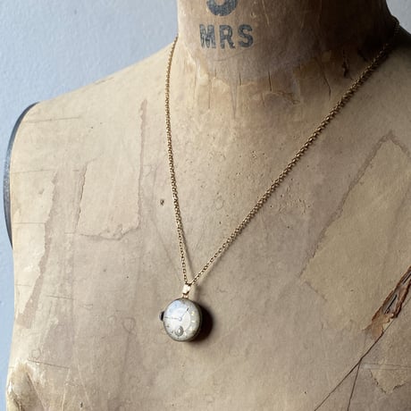 【K0663】antique dial&movement necklace K18GP