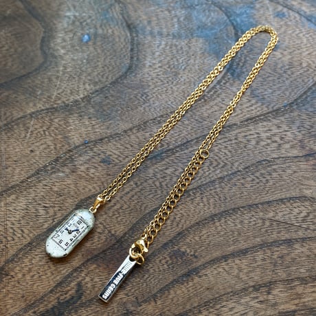 antique rectangle necklace K18GP "ELGIN" 【K0827】