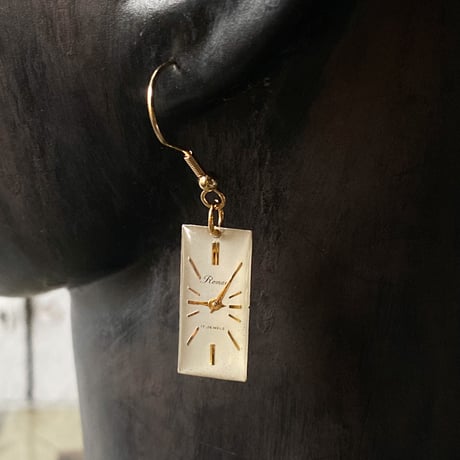 antique dial hook pierced earrings【K0565】