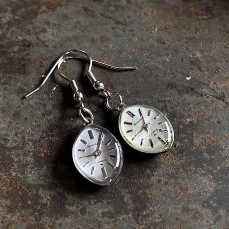 antique teardrop dial pierced earrings【K0774】