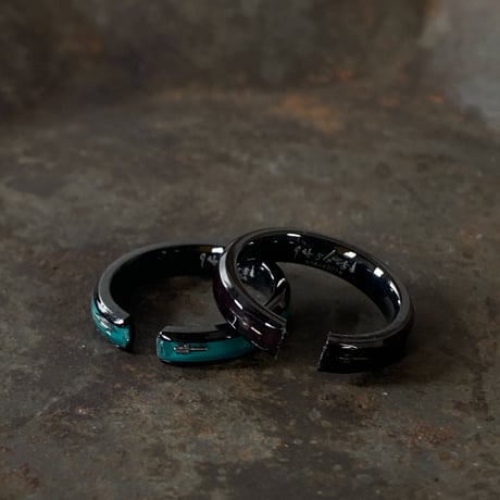 CLOPOA BLACK 2way earcuff&ring 2本セットcyan×bordeaux【K0607】