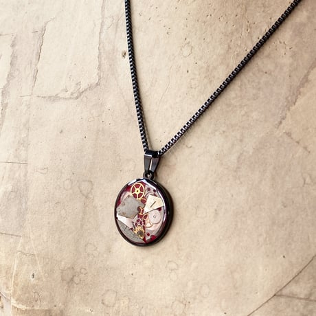 CLOPOA BLACK standard necklace red【K0848】
