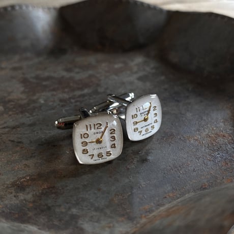 antique square dial cufflinks【K0765】