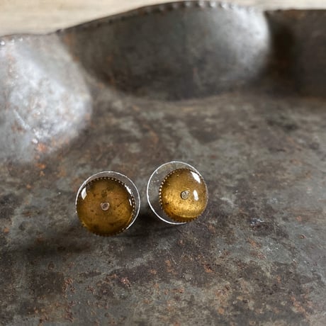 【K0621】 watch parts gear pierced earrings