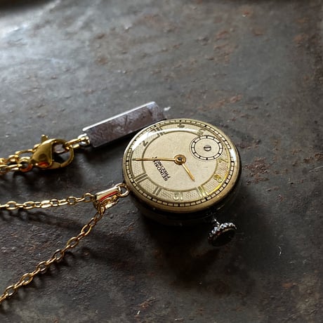 antique dial&movement necklace K18GP【K0778】