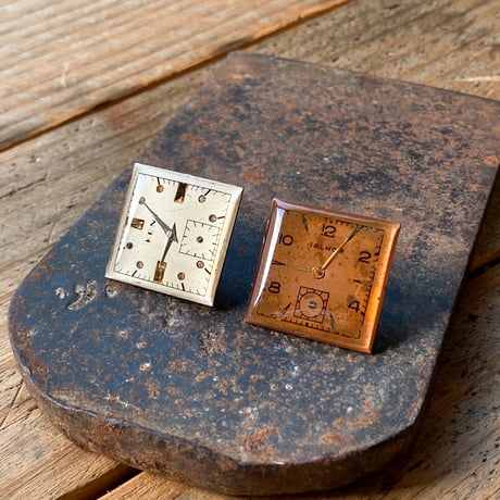 【企画展作品】antique dial square rhombus earrings【something special/S0019】