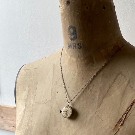 antique dial&movement reversible necklace "seikosha"【K0539】