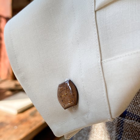 antique dial asymmetry cufflinks【K0824】