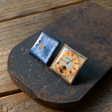 【企画展作品】antique dial square rhombus pierced earrings【something special/S0020】