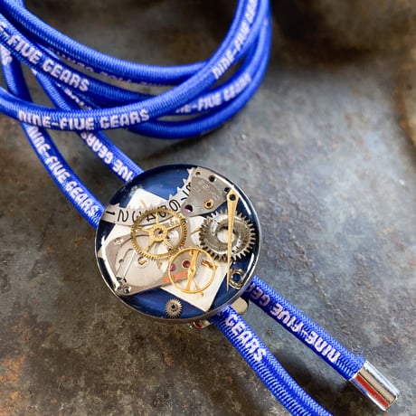 【K0703】 CLOPOA "NINE-FIVE GEARS" looptie necklace blue