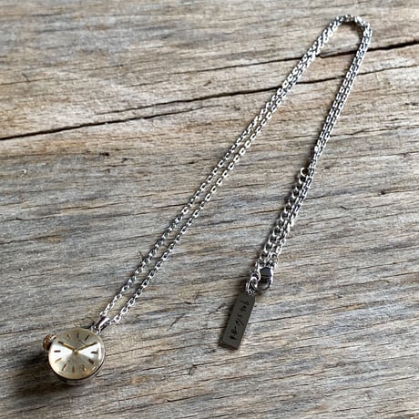 antique dial&movement reversible petit necklace【K0583】