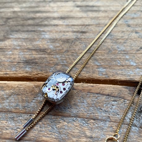 antique movement chain looptie necklace K18GP【K0830】