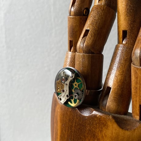【K0635】 CLOPOA drops ring large green 17号
