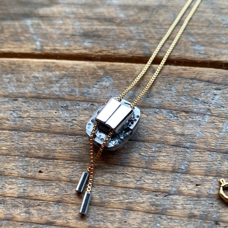 antique movement chain looptie necklace K18GP【K0830】