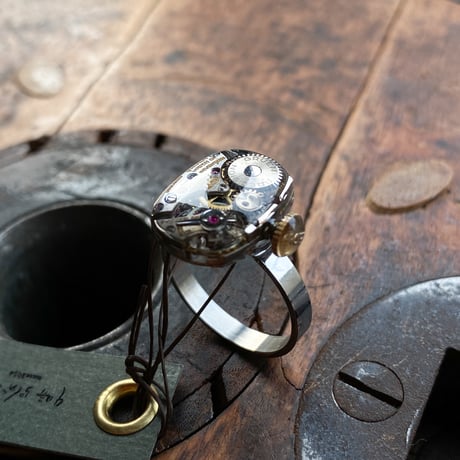 antique movement ring "GRUEN" #17【K0804】