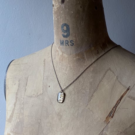 antique square dial necklace 【K0546】